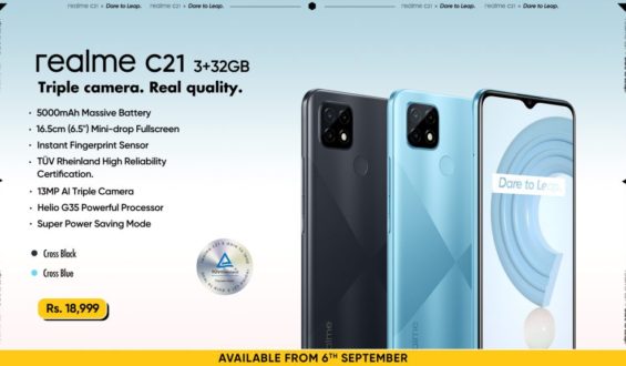 THE REAL QUALITY KING REALME C21 IS NOW AVAILABLE IN A 3GB+32GB VERSION