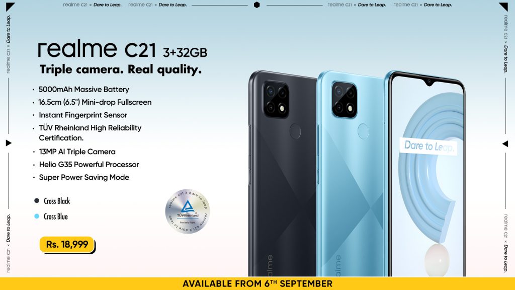 THE REAL QUALITY KING REALME C21 IS NOW AVAILABLE IN A 3GB+32GB VERSION