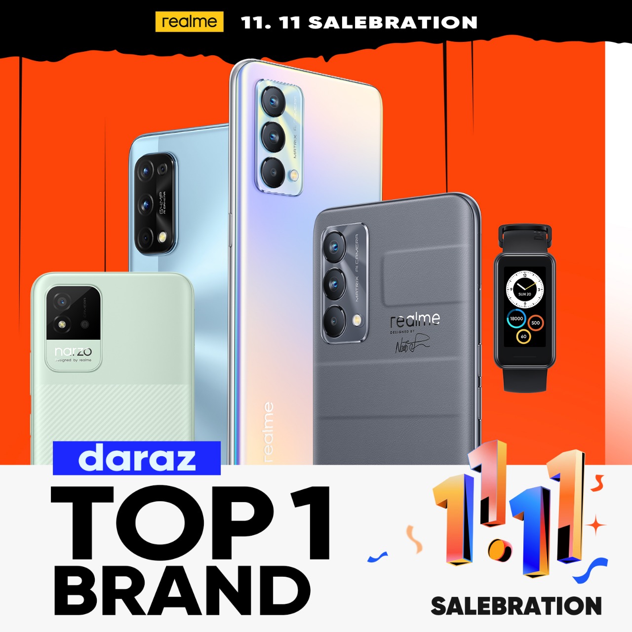 realme Retains its Top 01 Smartphone Brand Position at the 11.11 Salebration on Daraz