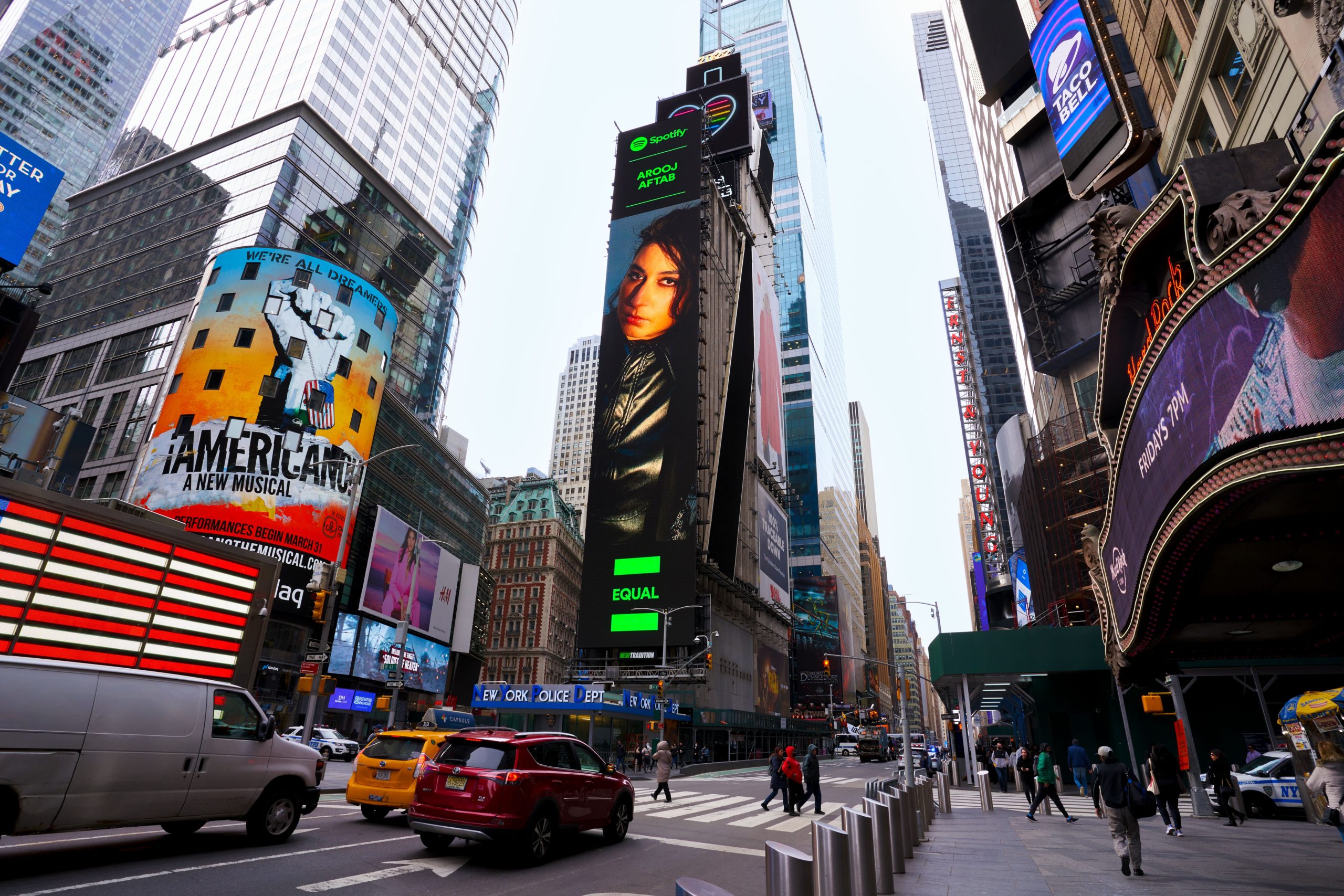 Arooj Aftab features on Times Square Billboard as Spotify’s Ambassador for EQUAL Pakistan