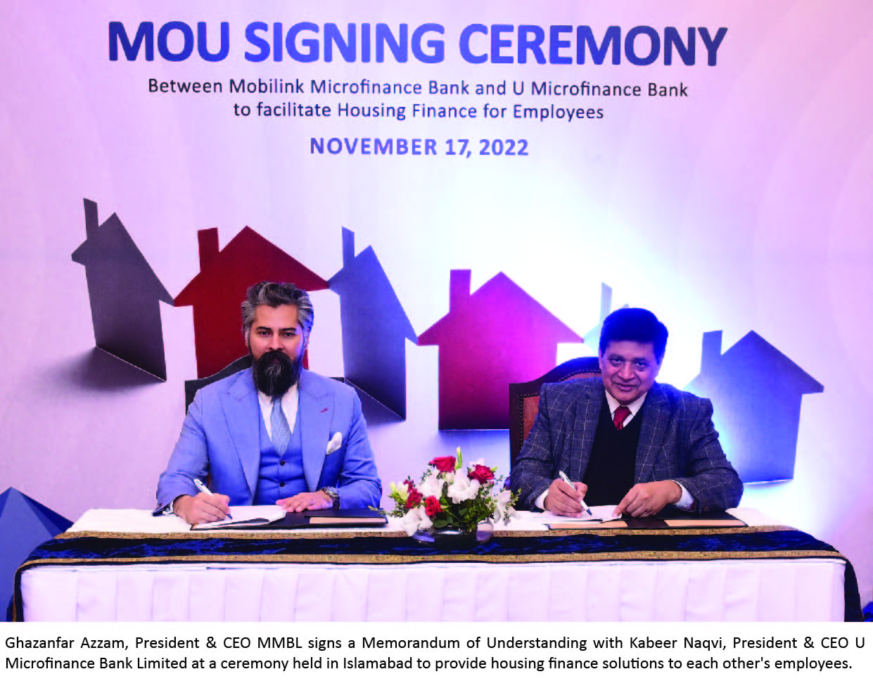 MMBL, U Microfinance Bank sign MoU to offer Housing Finance Solutions for their Employees