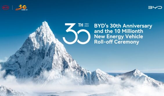 BYD Marks 30th Anniversary with Roll-off of 10 Millionth NEV