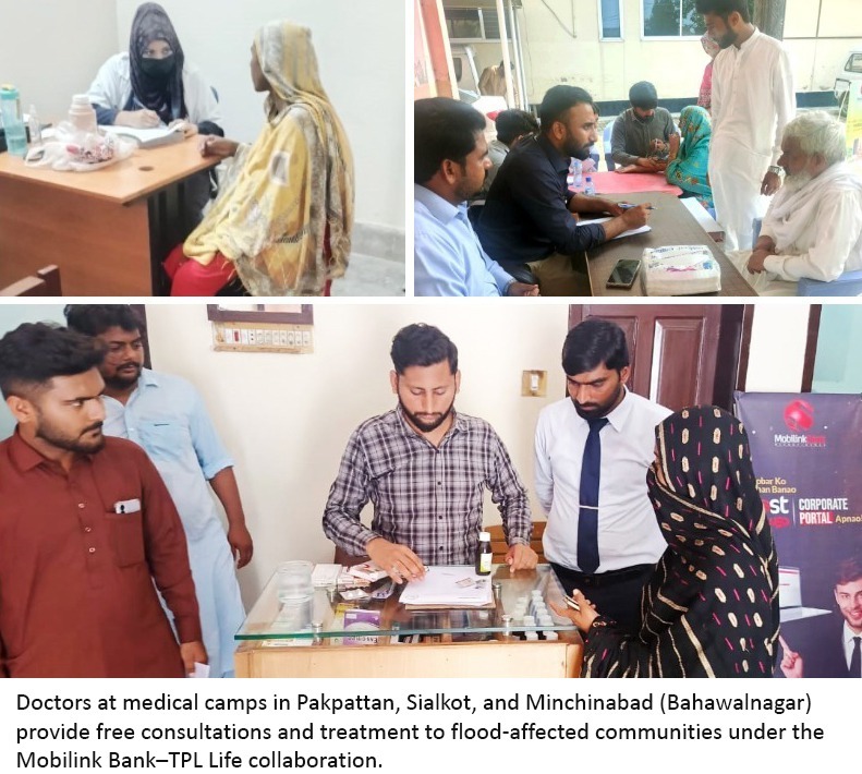 Mobilink Bank, TPL Life collaborate to provide critical healthcare at flood affected areas*